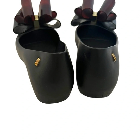 Melissa Black Ultragirl Triple Bow 20 Flats Tortoise Size 6 - Picture 5 of 7